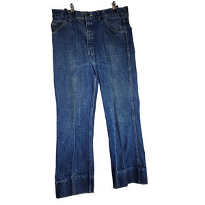 Vintage Big Yank Denim Jeans Mens 36x31 Blue Flare Bell Bottom Boot Cut Retro